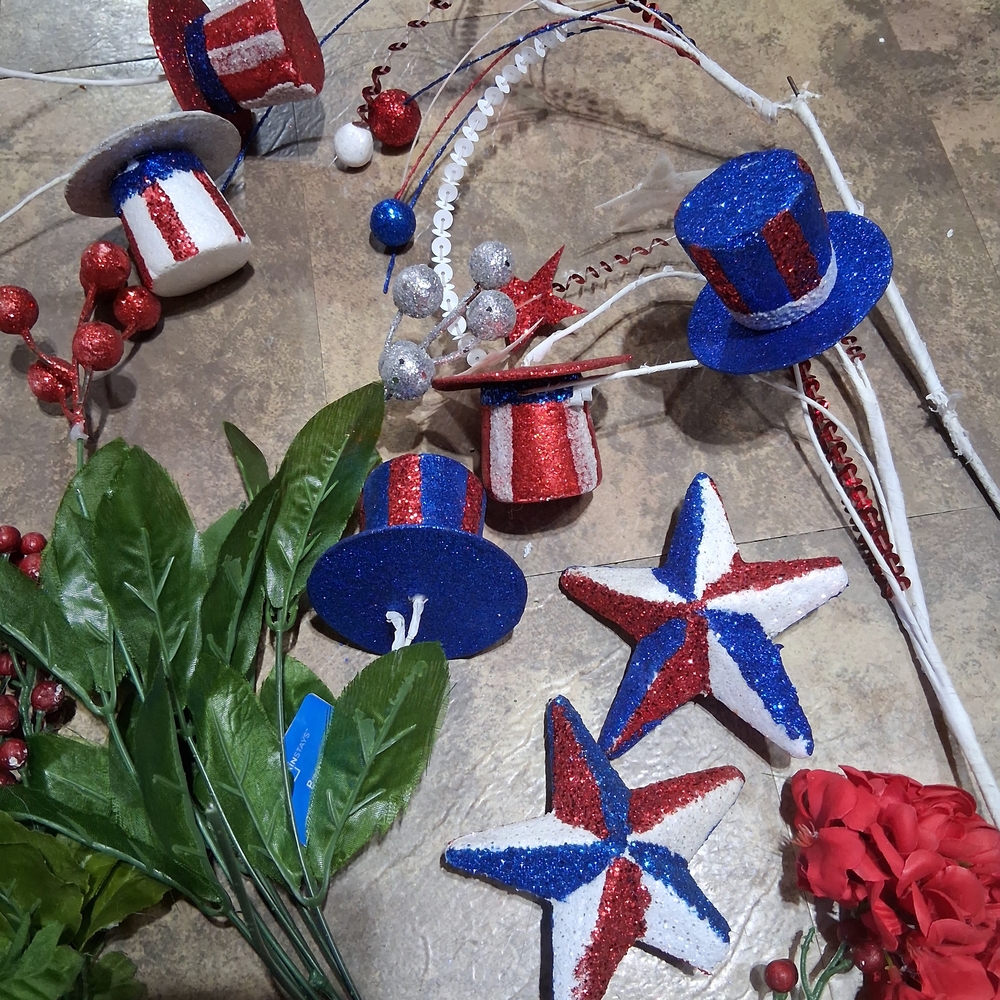 Patriotic Holiday Decoration Set with Red, Blue, and White Accents - Picture 2 of 3